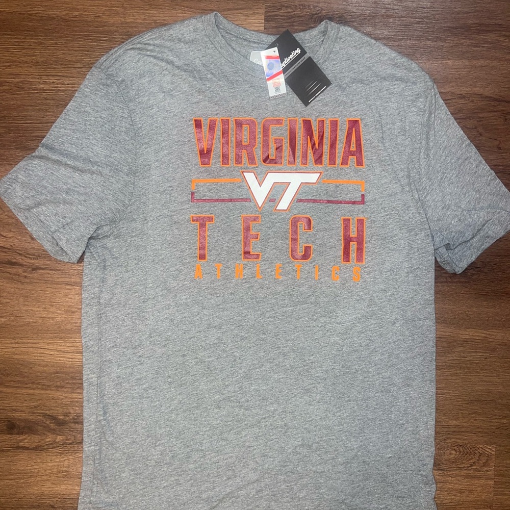 NCAA Virginia Tech Athletics Gray Short Sleeve Shirt - Large - NWT - Fast Ship
